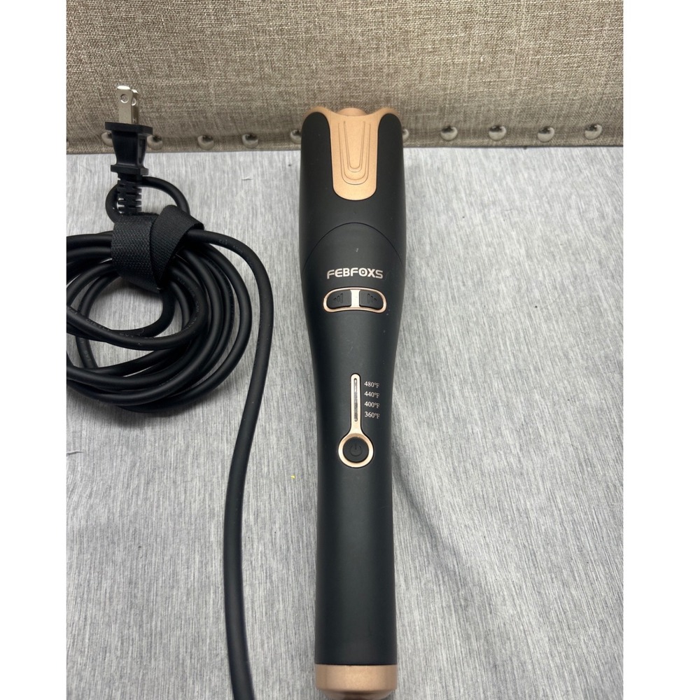 FEBFOXS Automatic Hair Curler Rotating Curling Iron Black‎ Rose Gold 360-480F